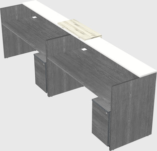 Shared u-shaped reception desks