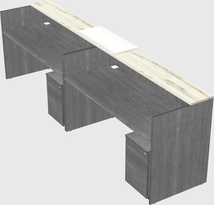 Shared u-shaped reception desks