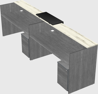 Shared u-shaped reception desks