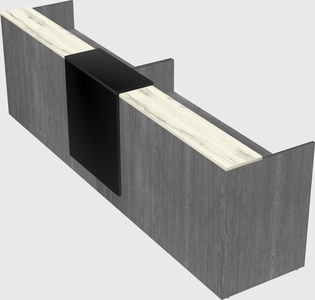 Shared u-shaped reception desks