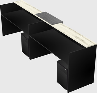 Shared u-shaped reception desks
