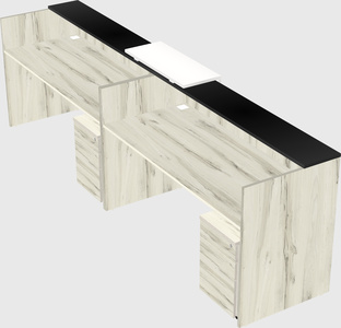 Shared u-shaped reception desks