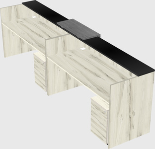 Shared u-shaped reception desks