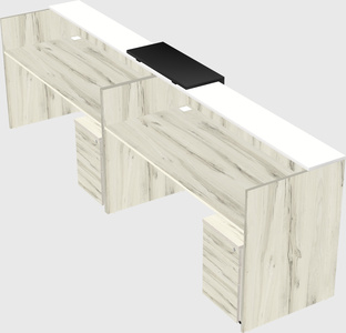 Shared u-shaped reception desks