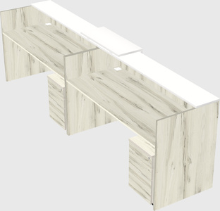 Shared u-shaped reception desks