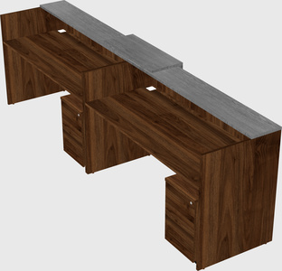 Shared u-shaped reception desks