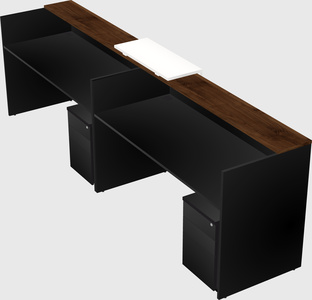 Shared u-shaped reception desks