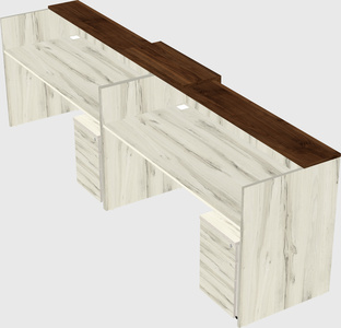 Shared u-shaped reception desks