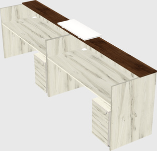 Shared u-shaped reception desks