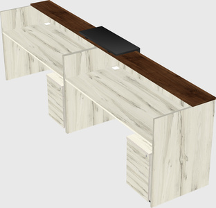 Shared u-shaped reception desks