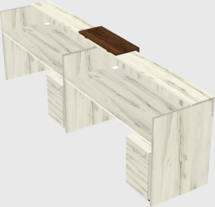 Shared u-shaped reception desks