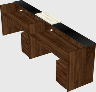 Shared u-shaped reception desks