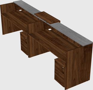 Shared u-shaped reception desks