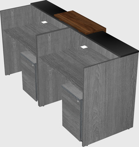 Shared u-shaped reception desks