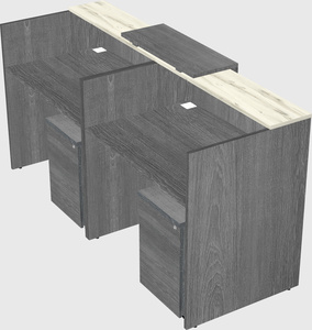 Shared u-shaped reception desks