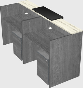 Shared u-shaped reception desks