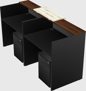 Shared u-shaped reception desks
