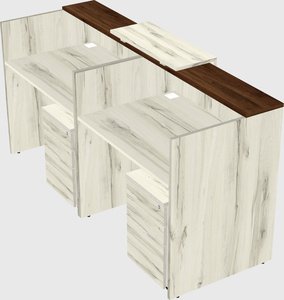 Shared u-shaped reception desks