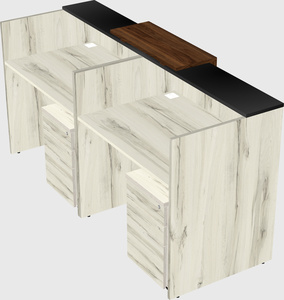 Shared u-shaped reception desks