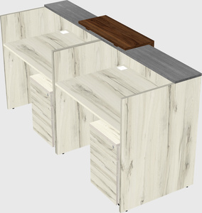 Shared u-shaped reception desks