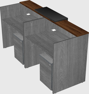 Shared u-shaped reception desks