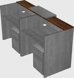 Shared u-shaped reception desks
