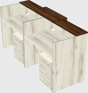Shared u-shaped reception desks