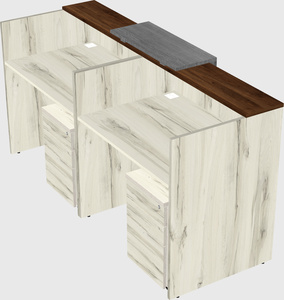 Shared u-shaped reception desks