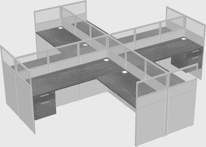 Shared l-shaped cubicles