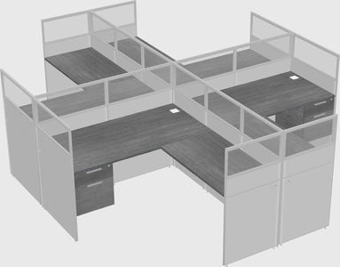 Shared l-shaped cubicles
