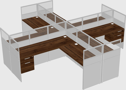 Shared l-shaped cubicles