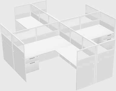 Shared l-shaped cubicles