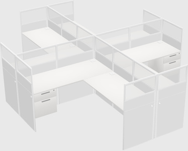 Shared l-shaped cubicles