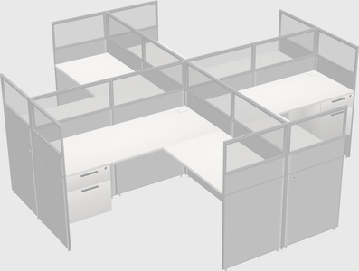 Shared l-shaped cubicles
