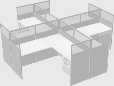 Shared l-shaped cubicles