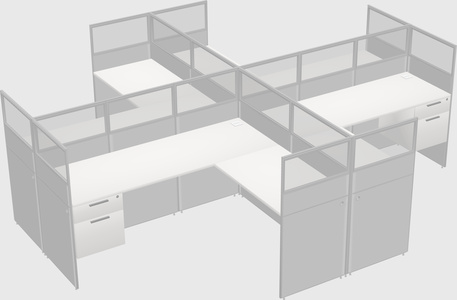 Shared l-shaped cubicles