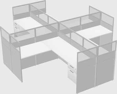 Shared l-shaped cubicles