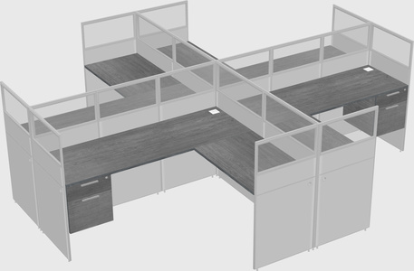 Shared l-shaped cubicles