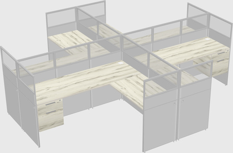 Shared l-shaped cubicles