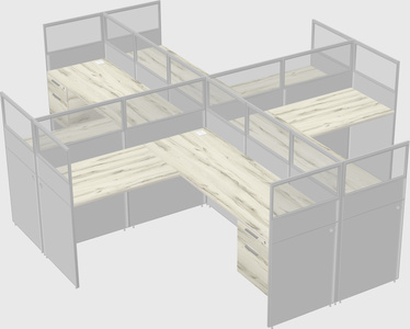 Shared l-shaped cubicles