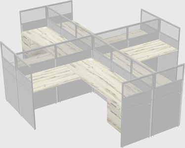 Shared l-shaped cubicles