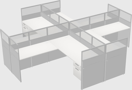Shared l-shaped cubicles
