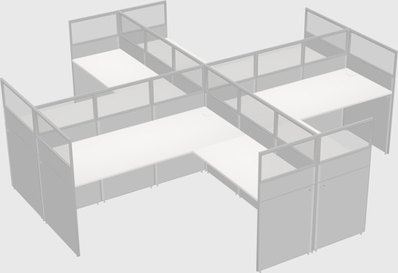 Shared l-shaped cubicles
