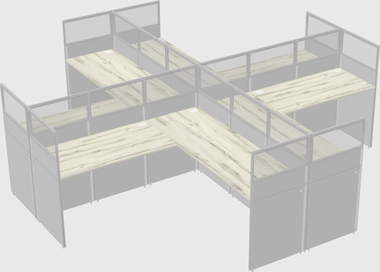 Shared l-shaped cubicles