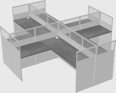Shared l-shaped cubicles