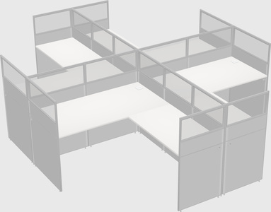 Shared l-shaped cubicles