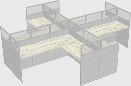 Shared l-shaped cubicles