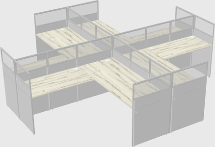 Shared l-shaped cubicles