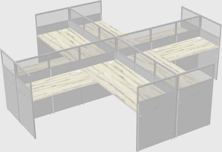Shared l-shaped cubicles