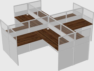 Shared l-shaped cubicles